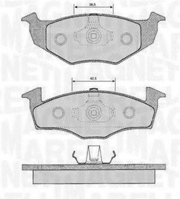 MAGNETI MARELLI 363916060388 Комплект тормозных колодок, дисковый тормоз