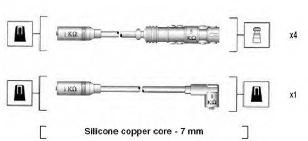 MAGNETI MARELLI 941055050530 Комплект проводов зажигания