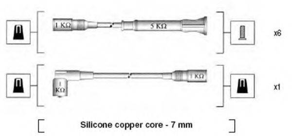 MAGNETI MARELLI 941075050547 Комплект проводов зажигания
