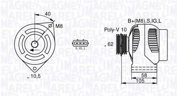 MAGNETI MARELLI 063535255000 Генератор