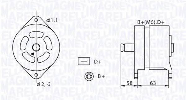 MAGNETI MARELLI 063320049010 Генератор