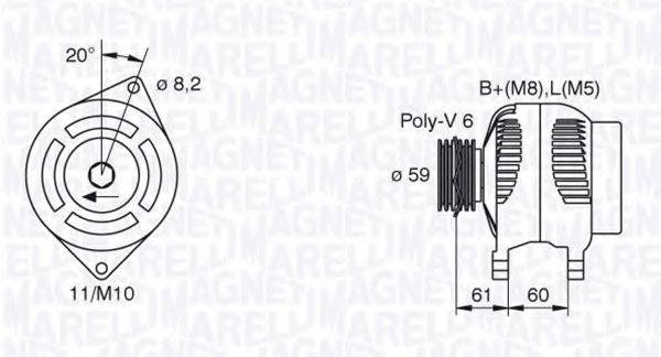 MAGNETI MARELLI 063310508010 Генератор