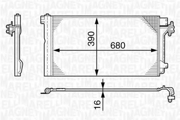 MAGNETI MARELLI 350203478000 Конденсатор, кондиционер