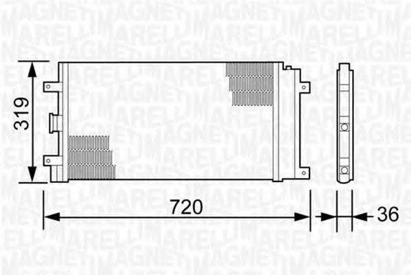 MAGNETI MARELLI 350203496000 Конденсатор, кондиционер