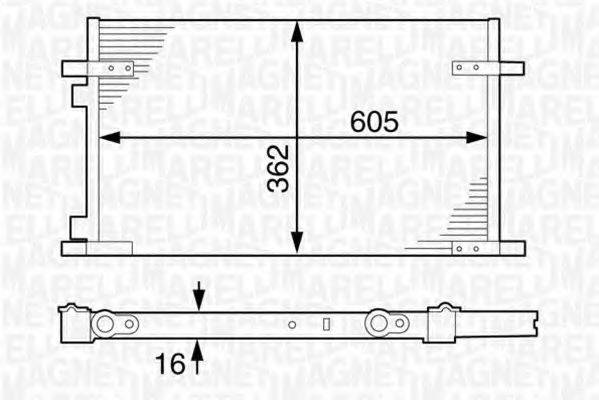 MAGNETI MARELLI 350203609000 Конденсатор, кондиционер