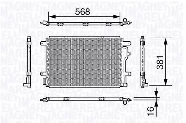 MAGNETI MARELLI 350203640000 Конденсатор, кондиционер