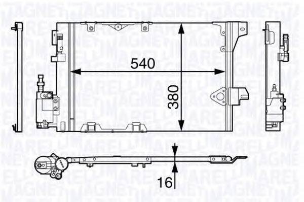 MAGNETI MARELLI 350203703000 Конденсатор, кондиционер