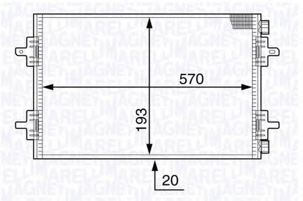 MAGNETI MARELLI 350203707000 Конденсатор, кондиционер