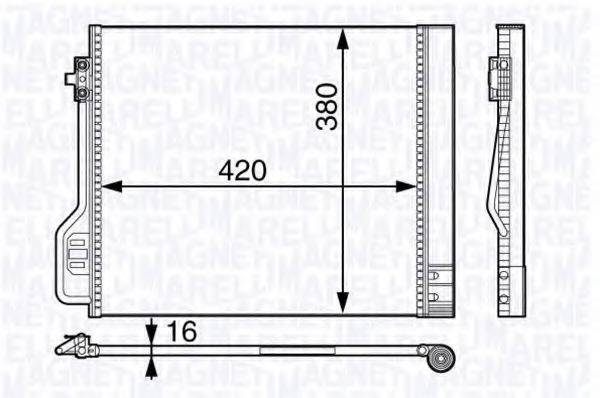 MAGNETI MARELLI 350203711000 Конденсатор, кондиционер