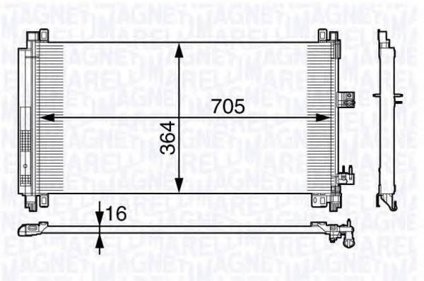 MAGNETI MARELLI 350203724000 Конденсатор, кондиционер