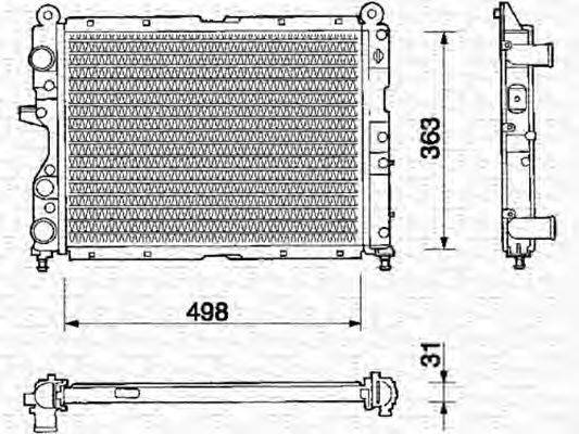 MAGNETI MARELLI 350213106000 Радиатор, охлаждение двигателя