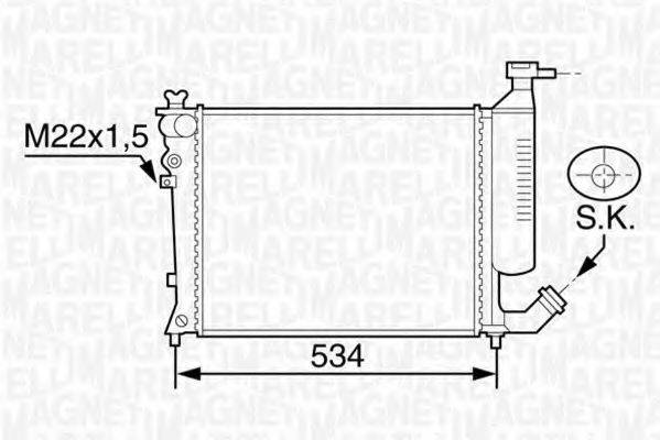 MAGNETI MARELLI 350213118900 Радиатор, охлаждение двигателя