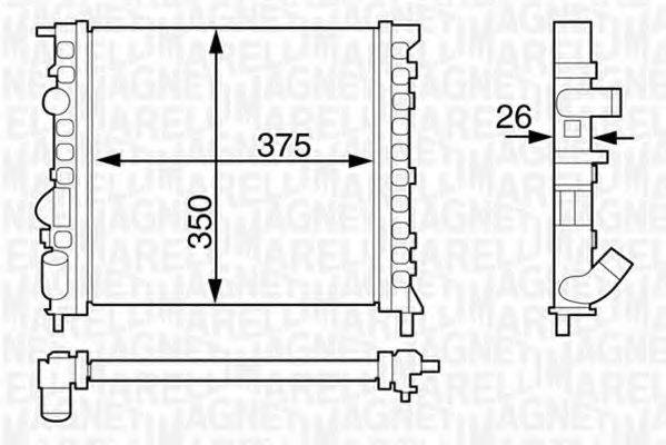 MAGNETI MARELLI 350213122100 Радиатор, охлаждение двигателя