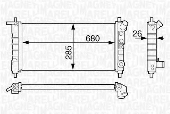 MAGNETI MARELLI 350213124400 Радиатор, охлаждение двигателя