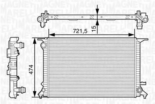 MAGNETI MARELLI 350213127600 Радиатор, охлаждение двигателя