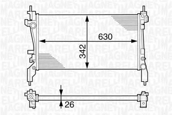 MAGNETI MARELLI 350213129900 Радиатор, охлаждение двигателя