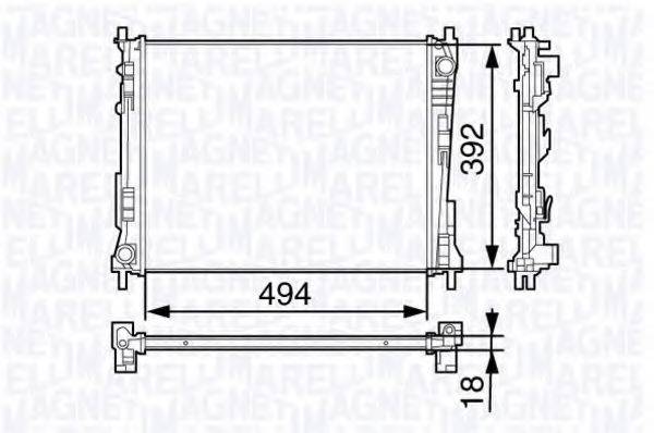 MAGNETI MARELLI 350213132100 Радиатор, охлаждение двигателя