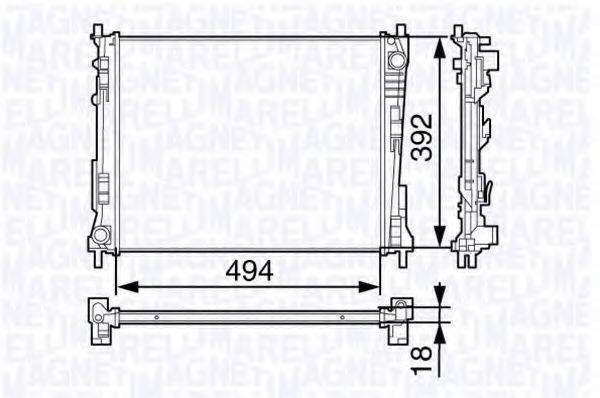 MAGNETI MARELLI 350213132200 Радиатор, охлаждение двигателя