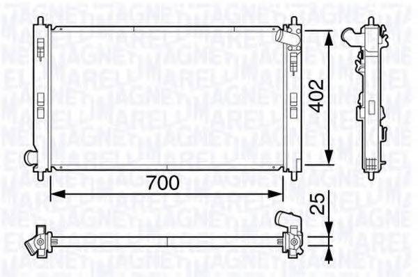 MAGNETI MARELLI 350213135100 Радиатор, охлаждение двигателя