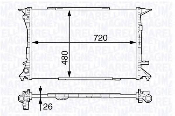 MAGNETI MARELLI 350213139400 Радиатор, охлаждение двигателя