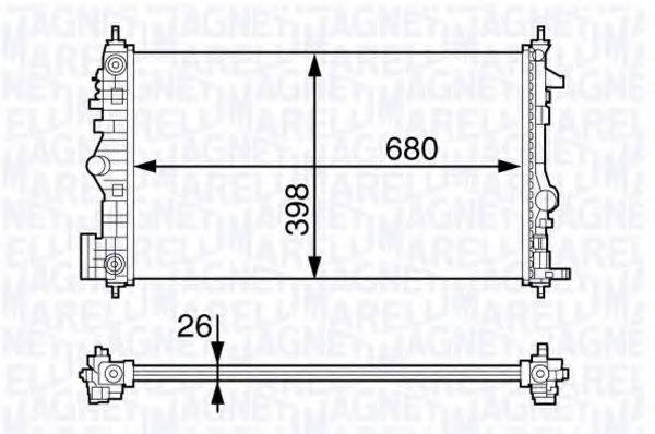 MAGNETI MARELLI 350213141400 Радиатор, охлаждение двигателя