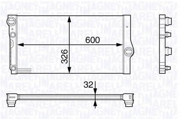 MAGNETI MARELLI 350213142200 Радиатор, охлаждение двигателя