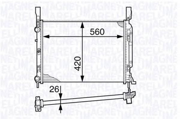 MAGNETI MARELLI 350213142600 Радиатор, охлаждение двигателя