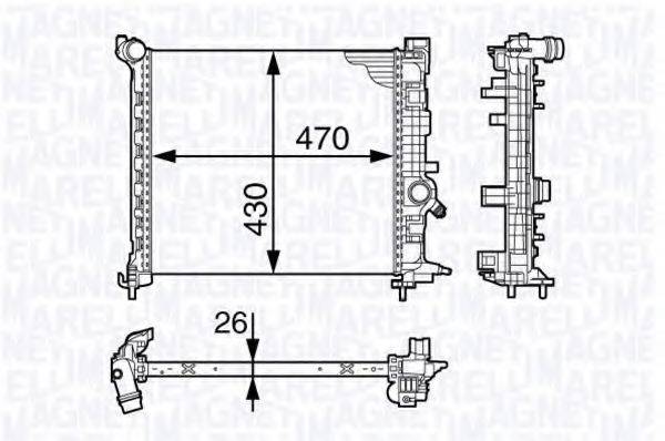 MAGNETI MARELLI 350213143400 Радиатор, охлаждение двигателя