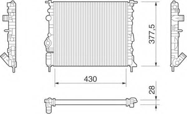 MAGNETI MARELLI 350213261000 Радиатор, охлаждение двигателя