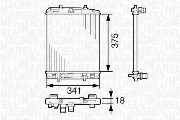 MAGNETI MARELLI 350213391000 Радиатор, охлаждение двигателя