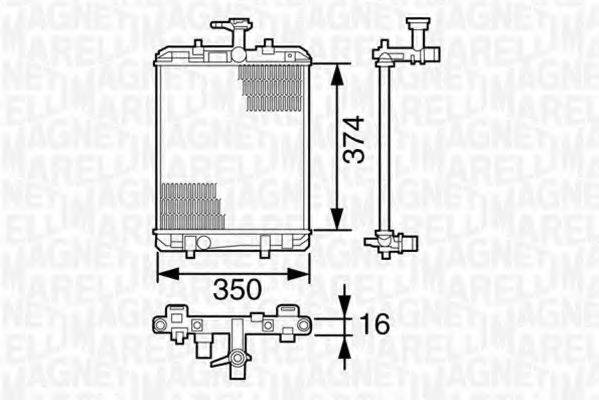 MAGNETI MARELLI 350213392000 Радиатор, охлаждение двигателя