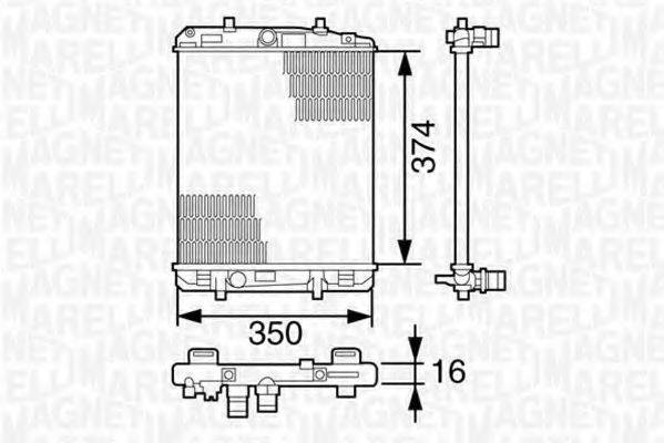 MAGNETI MARELLI 350213393000 Радиатор, охлаждение двигателя