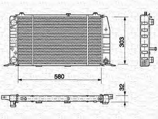MAGNETI MARELLI 350213401000 Радиатор, охлаждение двигателя