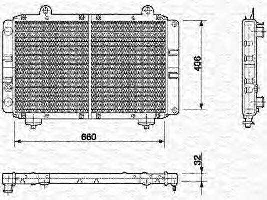 MAGNETI MARELLI 350213453000 Радиатор, охлаждение двигателя