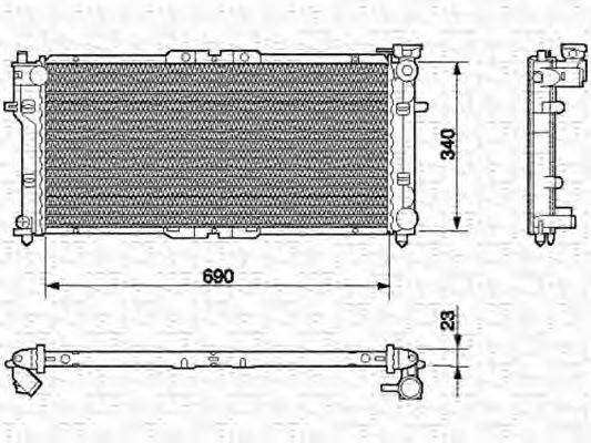 MAGNETI MARELLI 350213518000 Радиатор, охлаждение двигателя