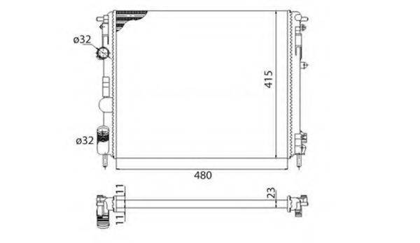 MAGNETI MARELLI 350213103503 Радиатор, охлаждение двигателя