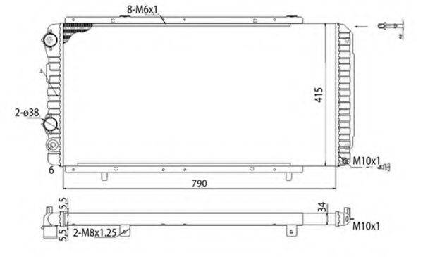 MAGNETI MARELLI 350213707003 Радиатор, охлаждение двигателя