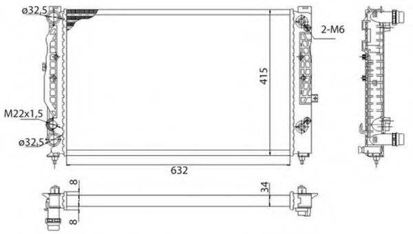 MAGNETI MARELLI 350213739003 Радиатор, охлаждение двигателя