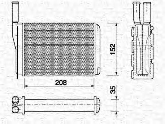 MAGNETI MARELLI 350218154000 Теплообменник, отопление салона